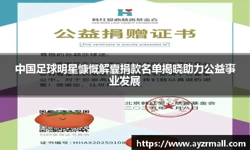 中国足球明星慷慨解囊捐款名单揭晓助力公益事业发展